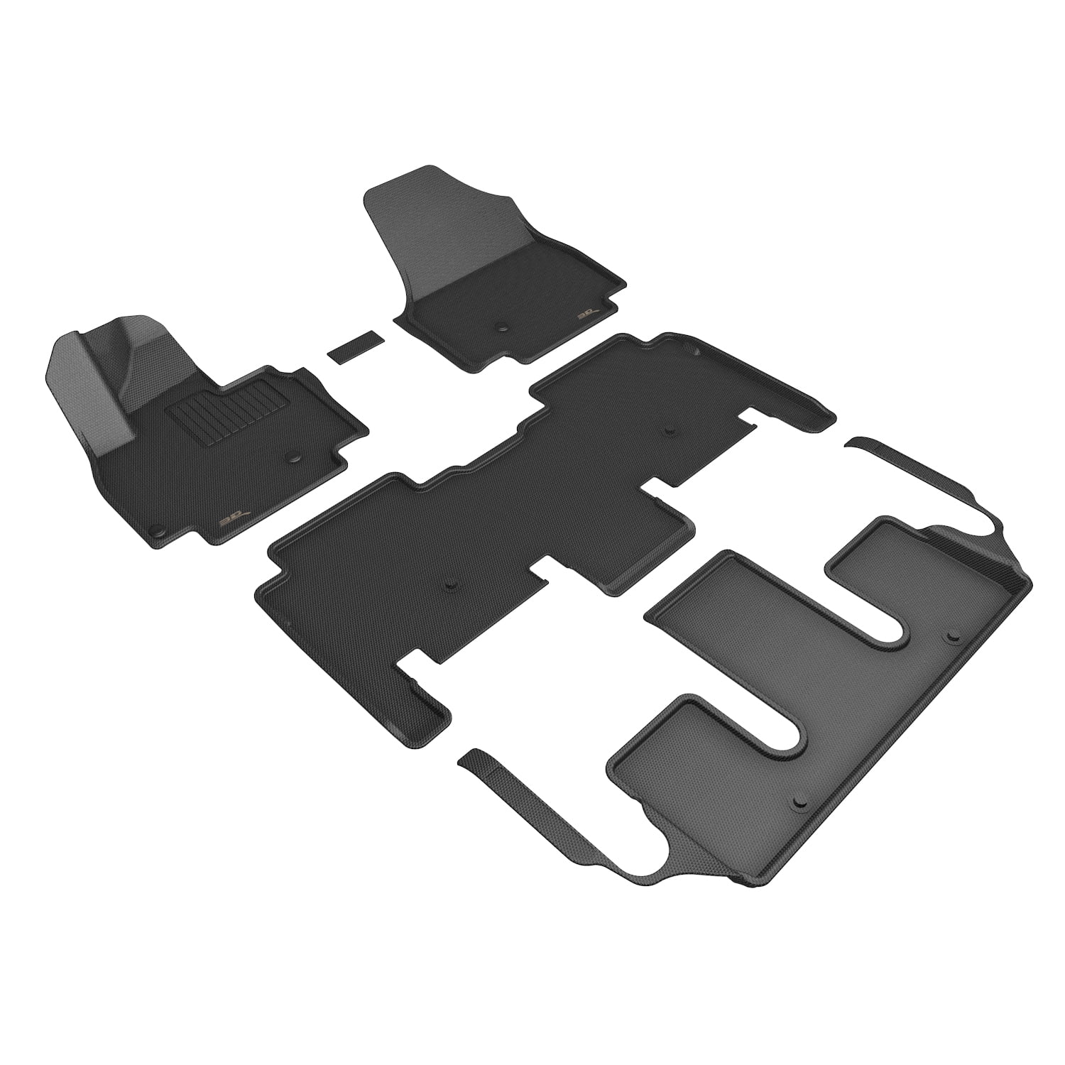 3D MAXpider Custom Fit Kagu Floor Mat (Black) Compatible with Kia Ev9 6-Seat 2024-2025 - R1 R2 R3