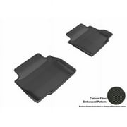 3D Maxpider Second Row Custom Fit All-Weather Kagu Black Floor Mat for 2006-2013 Chevrolet Impala Models - Black