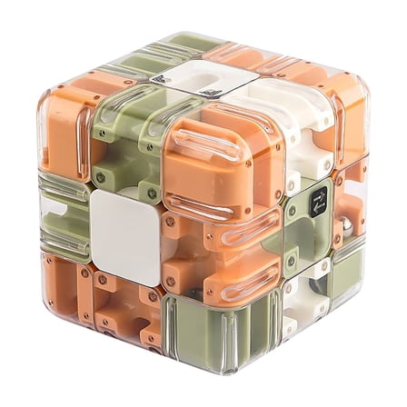 3D Maze Cube Ball Labyrinth Puzzle Brain Teaser Game Educational Learning Toys For Logical Thinking Funny Family Board Games Durable Puzzle Cube Gift(Orange-8.5Cm)