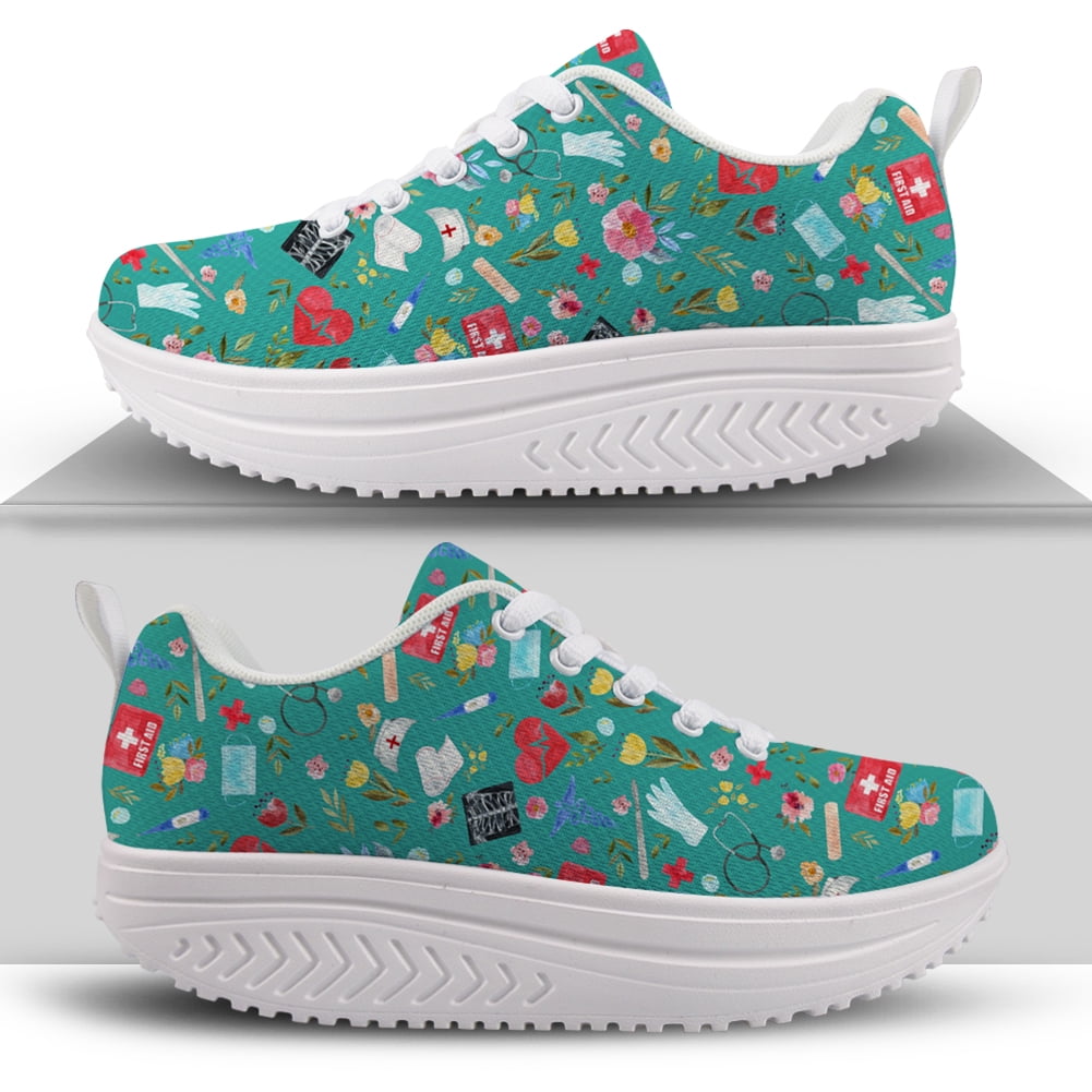 3D Medicine Bottle Print Women's Swing Shoes Nursing Spring Women