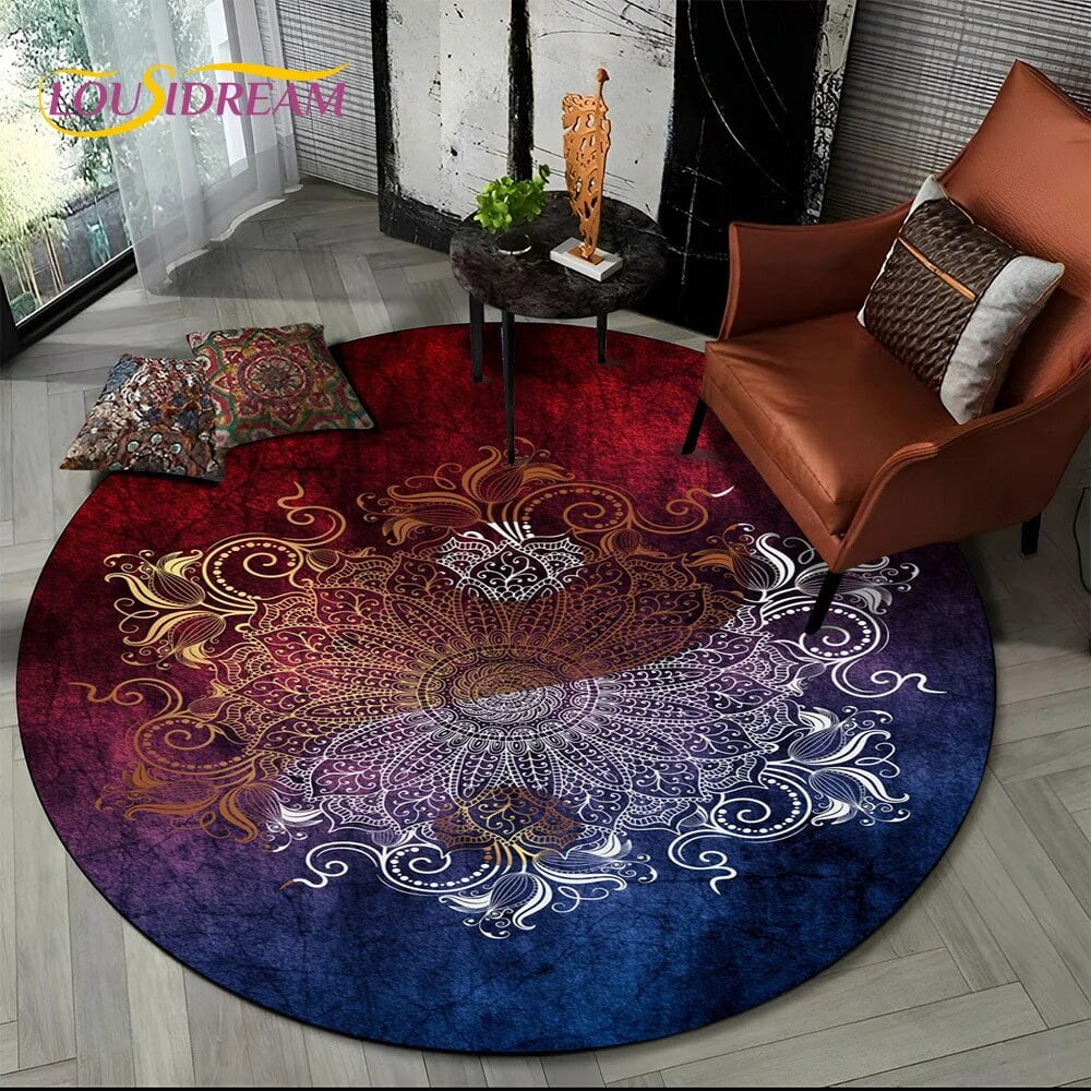 3D Meditation Mandala Bohemia nature Spirit Yoga Round Carpet Rug for