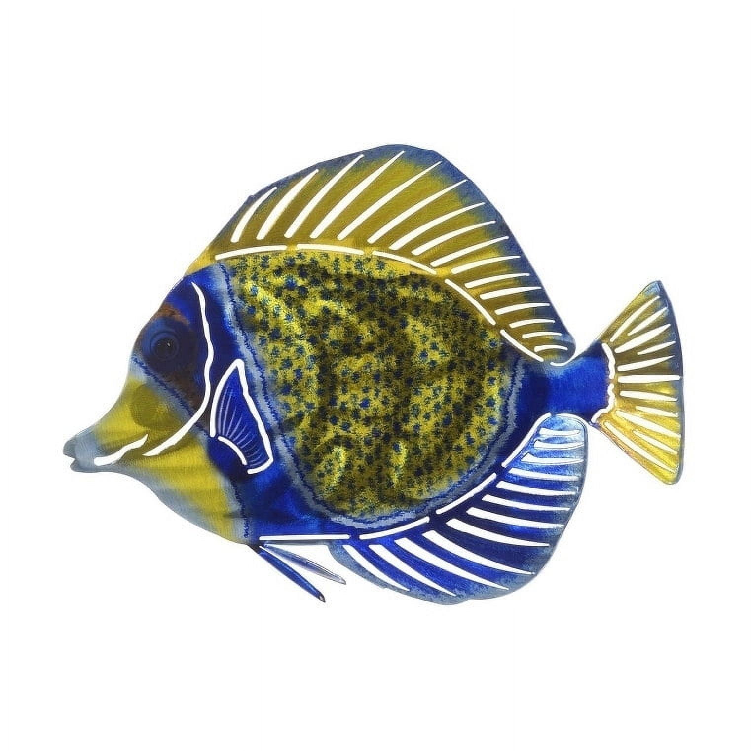 3D Medium Angelfish Blue/Green Metal Wall Art By Next Innovations