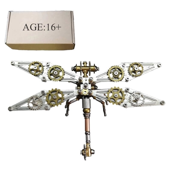 3D Meganeura Steampunk Metal DIY Assembly Model, Prehistoric Mechanical Insect Sculpture, 200+ PCS Collectible Decor