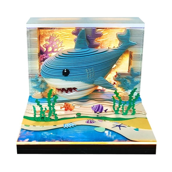 3D Memo Pad 260 Sheets Tree House Notepad with Light Sticky Note Pad Paper Decoration Craftwork Carving Desk 3D