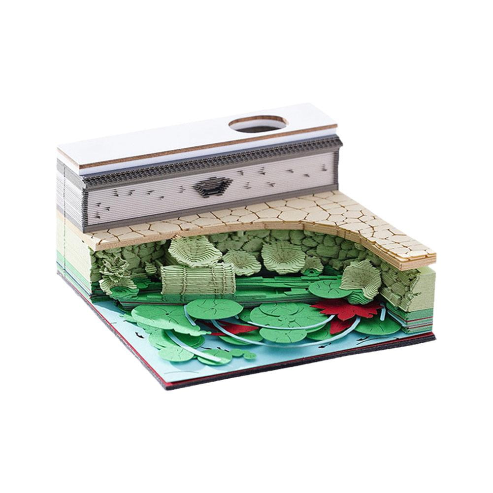 3D Memo Pad Art,Peach Blossom Island 3D Colorful Kawaii Sticky Notes ...