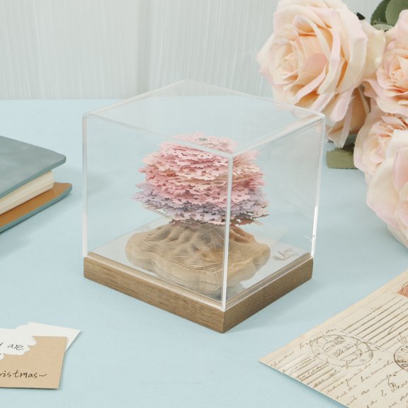 3D Memo Pad Tree House 3D Notepad Decorative 3D Sticky Notes Pad Portable 3D Memo Pad Art 3D Sticky Notes with Acrylic Cover for Home Office Desktop Decoration