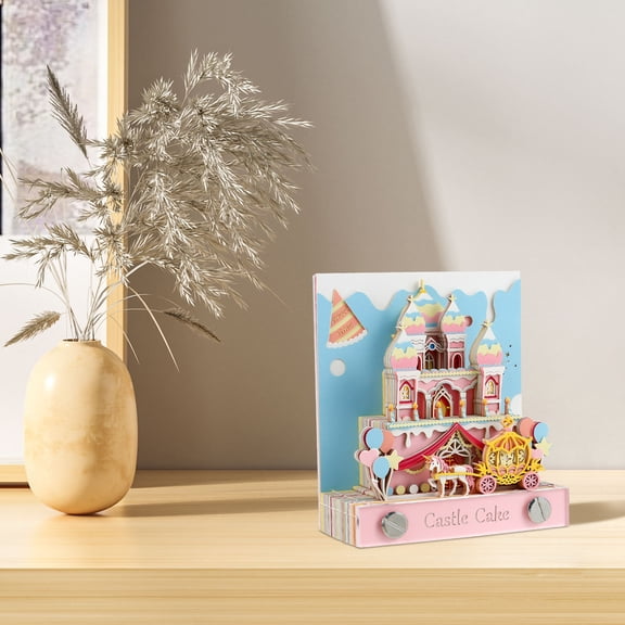 3D Memo Pad Tree House Paper Carving Art Notepad with Pen Holder 3D Non-Stick Sticky Note DIY Paper Notes Creative Decorative Gift