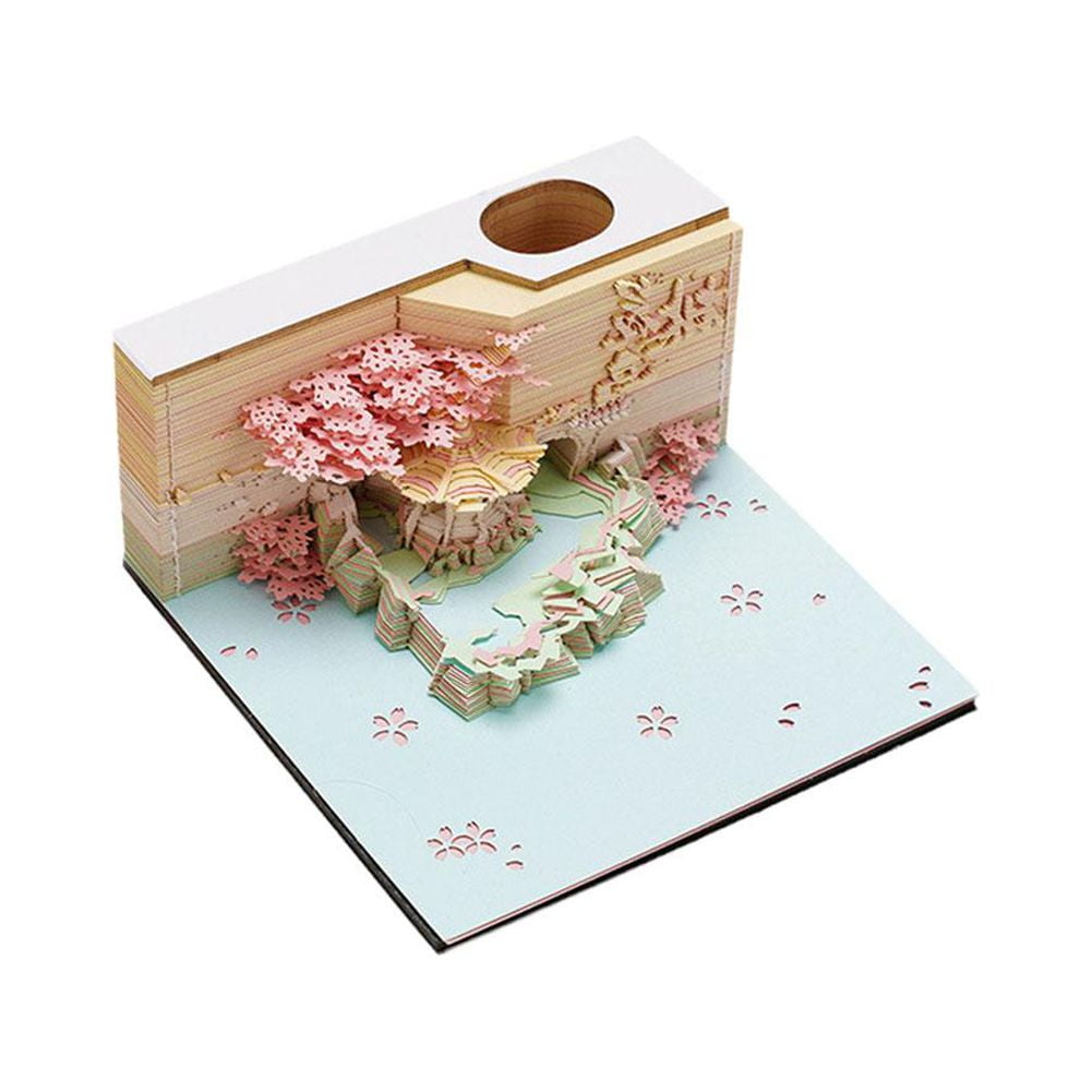 3D Memo Pads Calendar Paper Carving Calendar Office Time Decor Piece ...