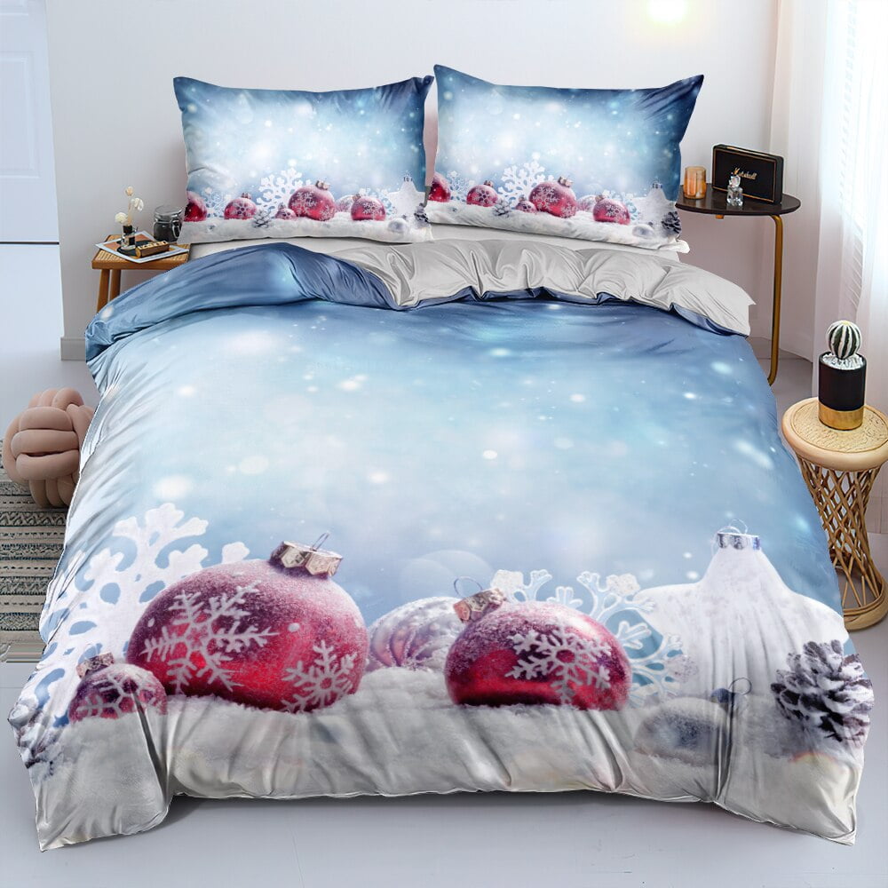 3D Merry Christmas Duvet Cover Set and Pillowcase(s) King/Queen/Double
