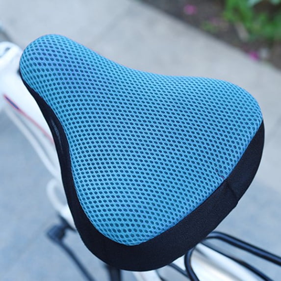 3D Mesh Bike Seat Cushion Cover Breathable Bicycle Saddle Pad For Mountain Bike Road Cycling(Blue-23Cm)