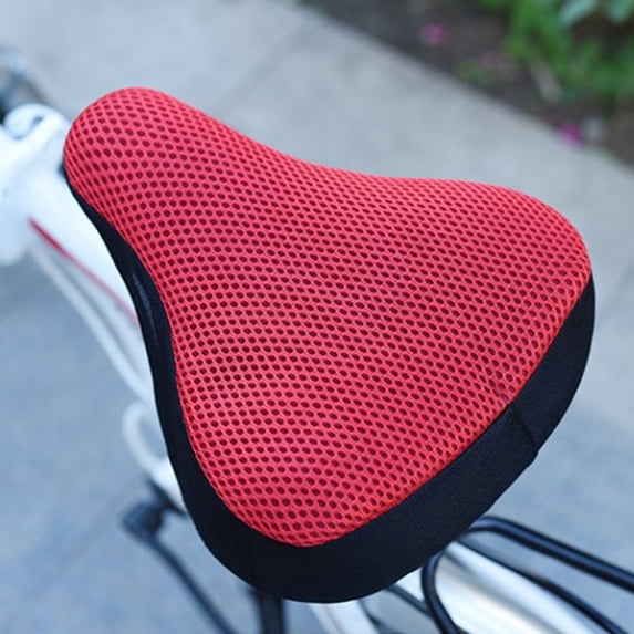 3D Mesh Bike Seat Cushion Cover Breathable Bicycle Saddle Pad For Mountain Bike Road Cycling(Red-23Cm)