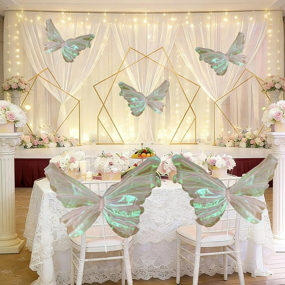 3D Mesh Butterfly Outdoor Decoration, Large 19.69 Inch Polyester Wing for Wedding Party Garden Courtyard and Birthday Celebration Decor