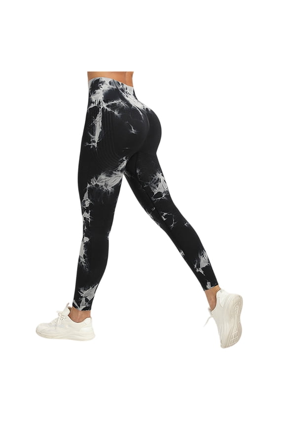 3D Metabolic Booster Leggings-3D Anti-Cellulite Compression Leggings for Women, High Waist Scrunch Butt Yoga Pants Black S