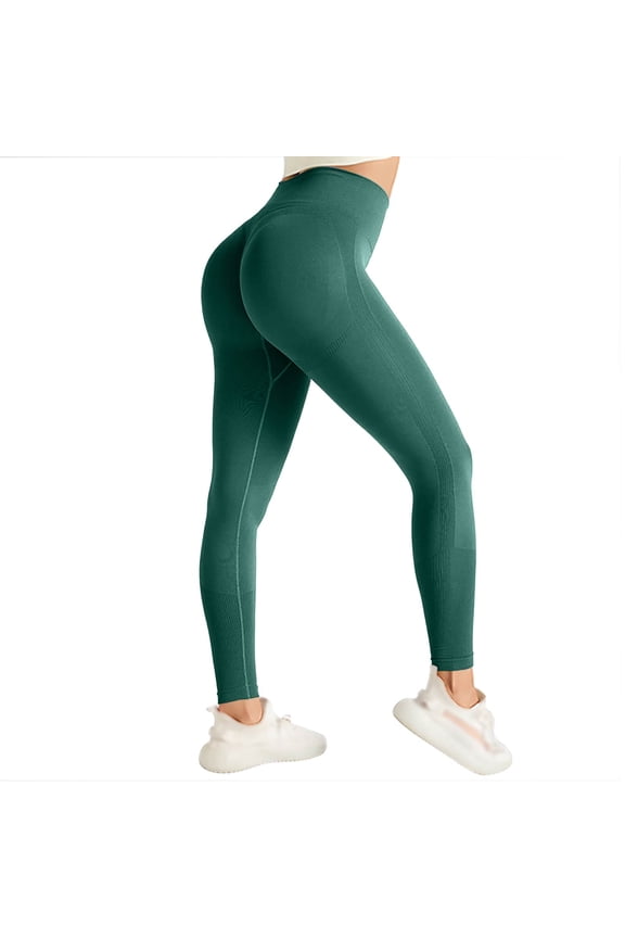 3D Metabolic Booster Leggings-3D Anti-Cellulite Compression Leggings for Women, High Waist Scrunch Butt Yoga Pants Dark Green M