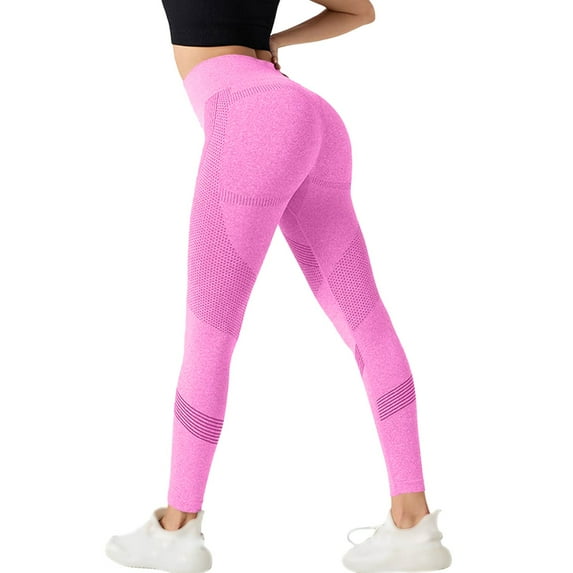 3D Metabolic Booster Leggings-3D Anti-Cellulite Compression Leggings for Women, High Waist Scrunch Butt Yoga Pants Pink L