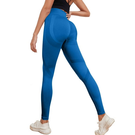 3D Metabolic Booster Leggings-3D Anti-Cellulite Compression Leggings for Women, High Waist Scrunch Butt Yoga Pants Royal Blue S