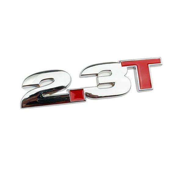 3D Metal 2.3T Displacement Decal Sticker 2.3T Logo Car Trunk Body Badge Emblem Styling Stickers