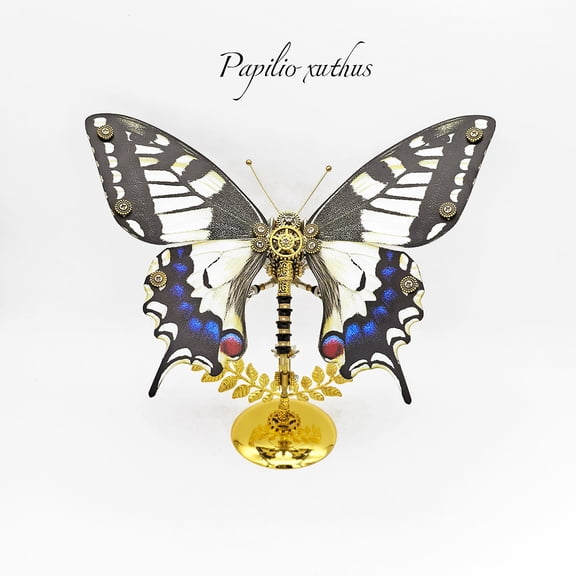 3D Metal Butterfly Puzzle, Butterfly Model Building Kits, 100PCS Steampunk DIY Mechanical Assembly Kit, Desk Decor Gift for Adults and Teens