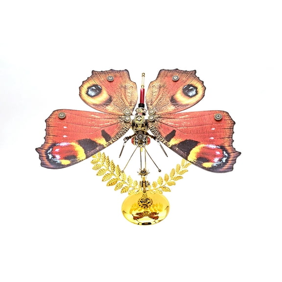 3D Metal Butterfly Puzzle DIYPeacock Butterfly Model Assembly Kit, 100PCS Steampunk Butterfly, Desk Decor & Gift for Adults