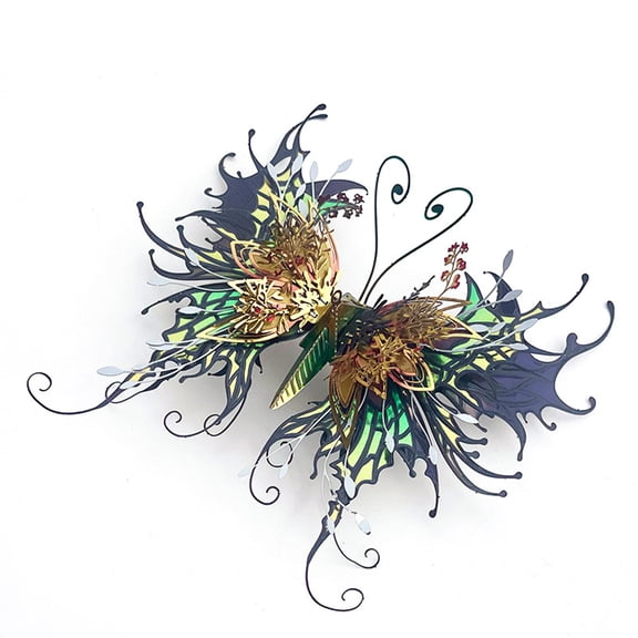 3D Metal Butterfly Puzzle Model Kit, 50PCS Steampunk Mechanical Butterfly, DIY Mechanical Assembly Kit Creative Ornament Suitable for Home Decor Art Craft