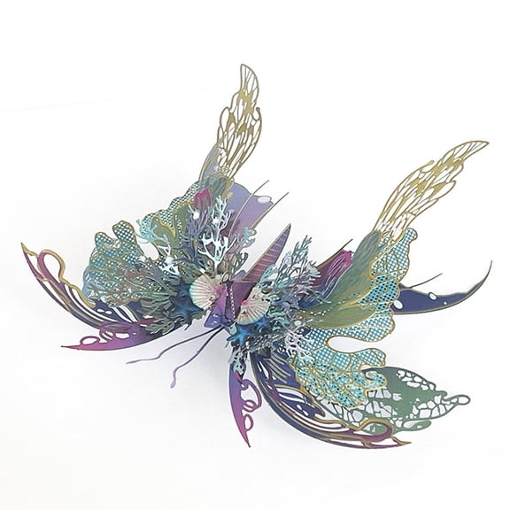 3D Metal Butterfly Puzzle Model Kit, 50PCS Steampunk Mechanical Butterfly, DIY Mechanical Assembly Kit Creative Ornament Suitable for Home Decor Art Craft