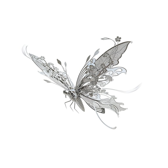 3D Metal Butterfly Puzzle Model Kit Intricate Filigree Art DIY Craft Assembly Challenge Adult Hobbyist Home Decor Project