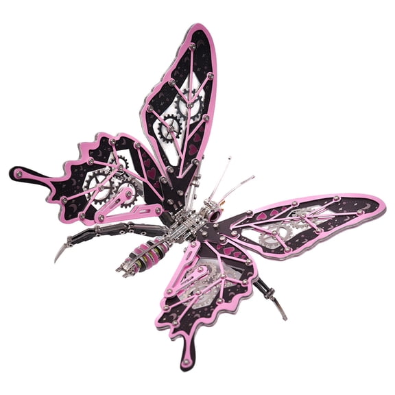 3D Metal Butterfly Puzzles for Adults, Steampunk Mechanical Insect Animal DIY Assembly Model Kit, Decorative Display Piece & Gift (100+PCS)