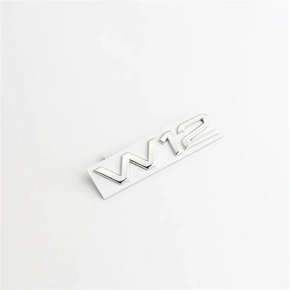 3D Metal Chrome Black W12 Logo Letters Decal Car Trunk Badge