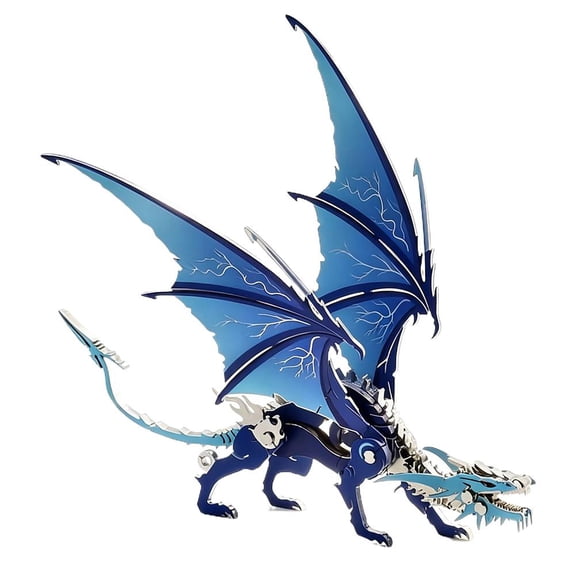 3D Metal Dragon, Metal Dragon Model Kit, 3D Fiery Dragons Metals Puzzles, Finished Miniature for Adults DIY Animal Mechanical Puzzle