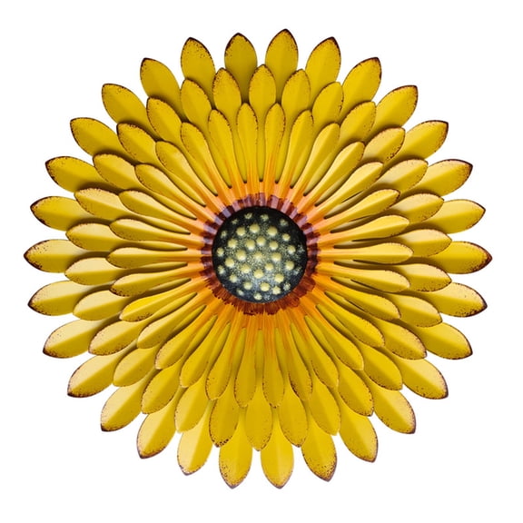 3D Metal Flower Wall Art, Wrought Iron Decoration with Artificial Succulent, Home Decor
