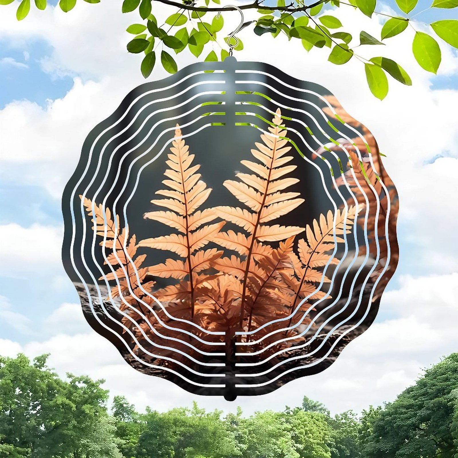 3D Metal Hanging Wind Spinner with Concentric Rings Design - Elegant ...