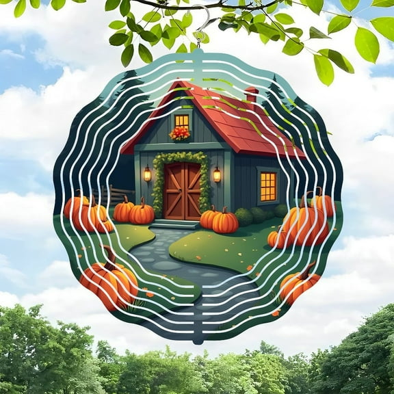 3D Metal Hanging Wind Spinners - Elegant Autumn Leaf Design Wind Chimes for Yard & Garden Decor Vibrant Colors & Serene Movement