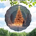 thumbnail image 1 of 3D Metal Hanging Wind Spinners - Elegant Christmas Tree Design with Layered Concentric Patterns for Yard & Garden Decor, 1 of 6