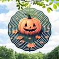 thumbnail image 1 of 3D Metal Hanging Wind Spinners with Festive Pumpkin Design - Whimsical Yard and Garden Wind Chimes for Halloween Decor, 1 of 6