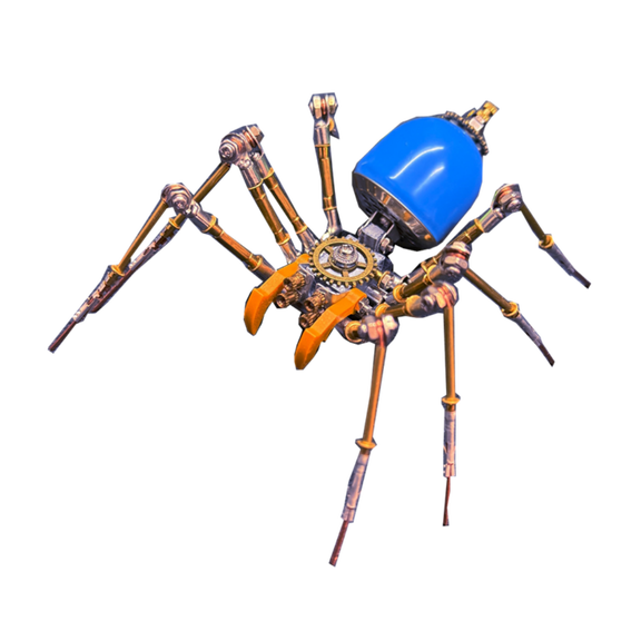 3D Metal Hibernating Venomous Fang Spider A Blue Model Kit, 173PCS DIY Steampunk Insect Assembly, Creative Desktop Decor Gift for Adults and Teens