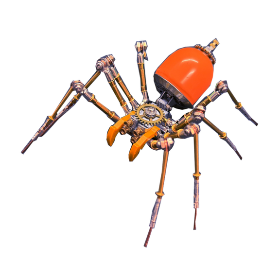 3D Metal Hibernating Venomous Fang Spider A Orange Model Kit, 173PCS DIY Steampunk Insect Assembly, Creative Desktop Decor Gift for Adults and Teens
