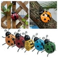 thumbnail image 1 of 3D Metal Ladybugs Garden Decor Outdoor Set - Cute Yard Art Lawn Ornaments & Wall Sculptures for Fence, Patio, Backyard - Rustic Ladybirds Figurines for Tree, Home, Garden Decoration (5PCS), 1 of 4