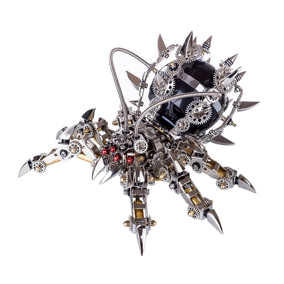 3D Metal Mechanical Spider Model Kit with BluetoothSpeaker, Handmade Steampunk DIY Assembly Crafts Creative Collectible Ornament Christmas Gift for Adults & Teens