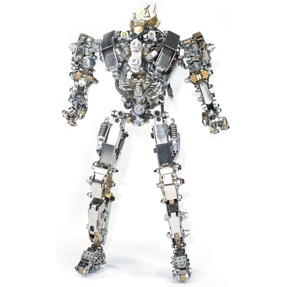 3D Metal Puzzle for Adults, 3D Metal Protoss Mecha Model Kit with Lights, DIY Metal Mechanical Assembly Mecha Model, 1020+PCS Steampunk Metal Robots Jigsaw Puzzle Gifts