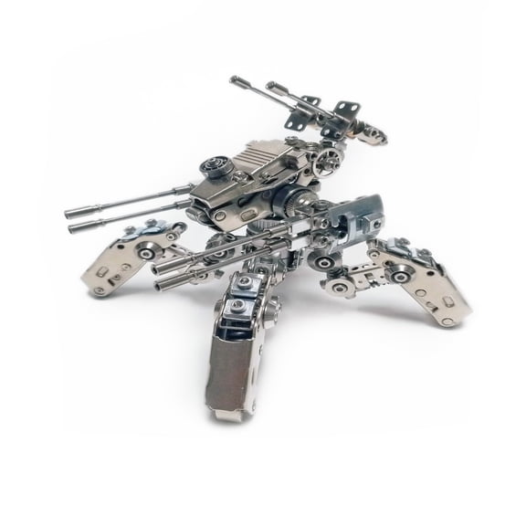 3D Metal Puzzle for Adults, 410PCS DIY 3D Steampunk Metal Assemble 360° Rotating Mecha Robot Model Kit with Movable Joints, Unique Desk Creative Art Decorations Gift for Adults