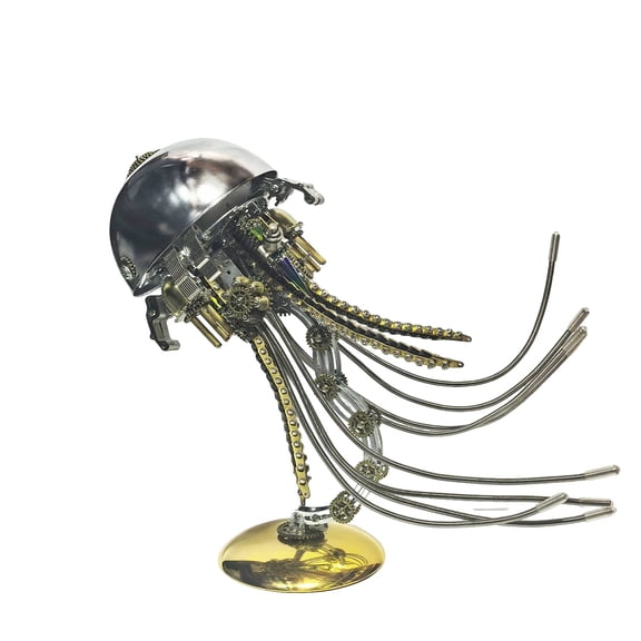 3D Metal Puzzle Aminal Model Kit, 800PCS High-Difficulty 3D DIY Metal Mechanical Jellyfish Night Light Building Kit with LED Desk Lamp, Unique Desk Creative Art Decorations Gift for Adults