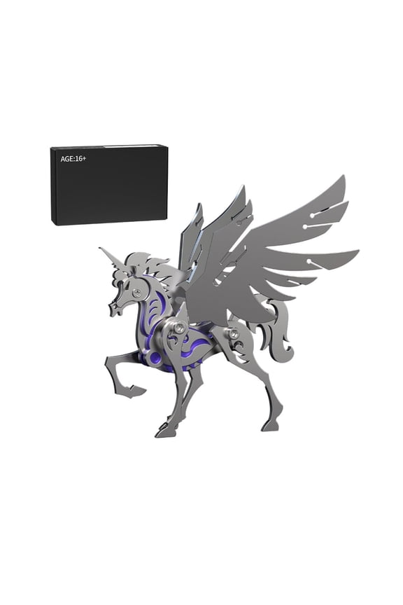 3D Metal Puzzle Beasts Model Kit, 121PCS 3D Assembly Mechanical Soaring Unicorn Building Kit, Unique Desk Creative Art Decorations Gift for Adults