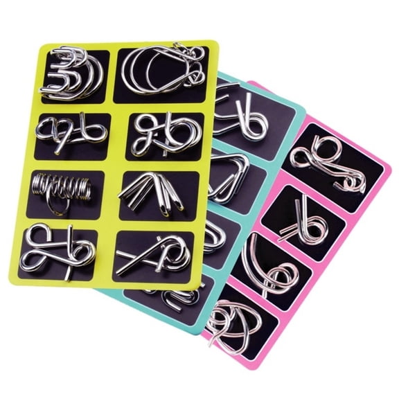 3D Metal Puzzle Brain Teaser Set | Reverse Thinking Mind Challenge Game | Metal Ring Disentanglement Puzzle | Portable Travel Logic Game for Adults,IQ Logic Puzzle