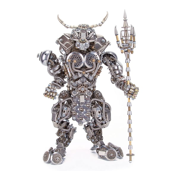 3D Metal Puzzle Bull-Headed Man Model Kit, 2500+ PCS Steampunk Mechanical Demon Puzzle, DIY Assembly Collectible Creative Ornament Gift for Adults & Teens