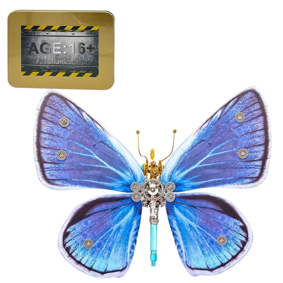 3D Metal Puzzle Butterfly Model Kits, 150PCS+ Retro Steampunk 3D Metal DIY Assembly Mechanical Model Home Decor Craft Gifts for Teens & Adults Collectors