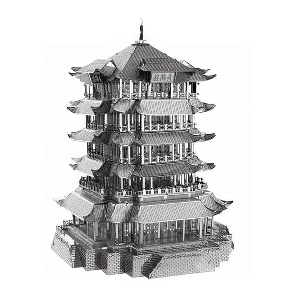 3D Metal Puzzle Chinese Classical Architecture Assembly Model Kits Puzzles Toys Educational Cut Laser F0P0 For Kid