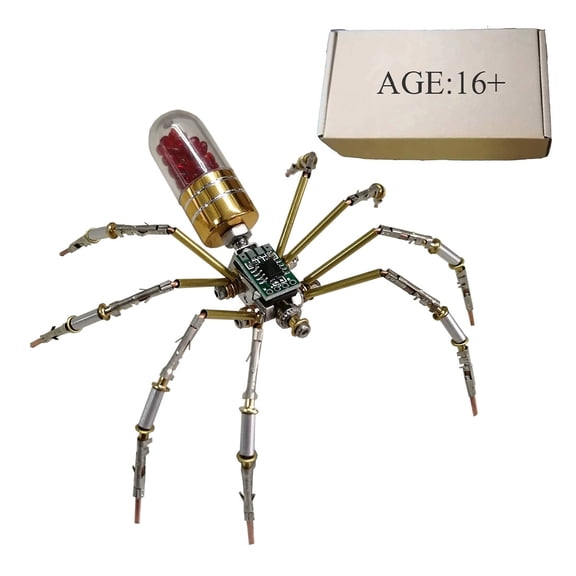 3D Metal Puzzle Circuit Spider Insect 90 PCS, Steampunk Mechanical Model Kit With DIY Assembly, Home Display Desk Decor For Adult Collectors And Creative Gifts