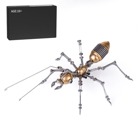 3D Metal Puzzle Insect Model Kit, 100PCS DIY Assembly Mechanical Ant Army Model with Movable Joints, Desk Creative Decorations Gift for Adults