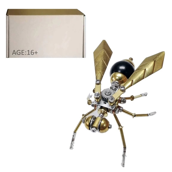 3D Metal Puzzle Insect Model Kit, 100Pcs Diy Assemble Mechanical Hornet Model, Creative Art Desktop Ornament for Adults