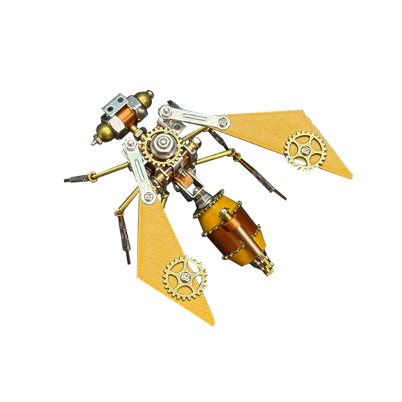 3D Metal Puzzle Insect Model Kit, 122PCS 3D Cyberpunk DIY Mechanical Glow Gear Bee Building Kit with Light Effect, Unique Desk Creative Art Decorations Gift for Adults
